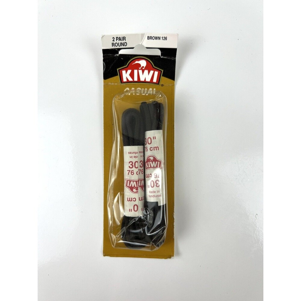 Vintage 1999 Kiwi Casual 2 Pair Round Brown 126 Shoelaces 76 Cm Shoe Ties